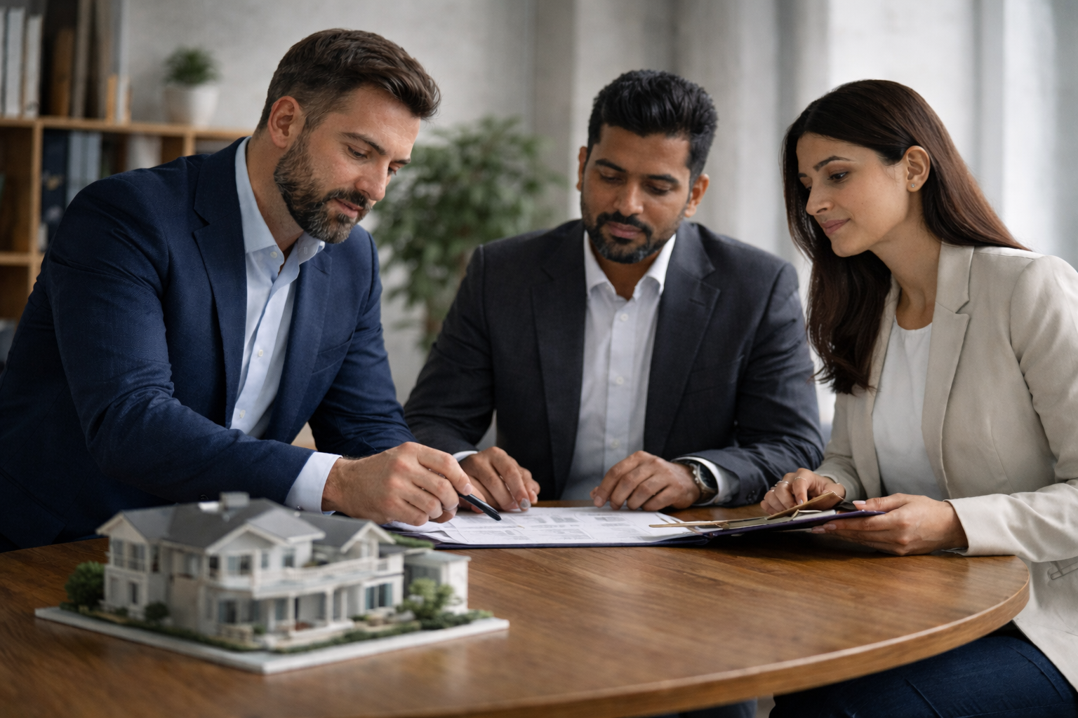 Professional property assistance in Manesar - Real estate agent showing modern apartment to clients